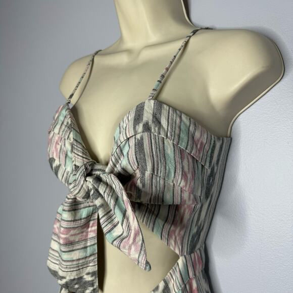 Reformation Riley Tribal Cutout Midi A Line Dress Sweetheart Neck - Picture 6 of 11